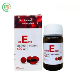 Viên uống Vitamin E đỏ Nga 400IU Sanofi giúp trắng da chông lão hóa hộp 30 viên