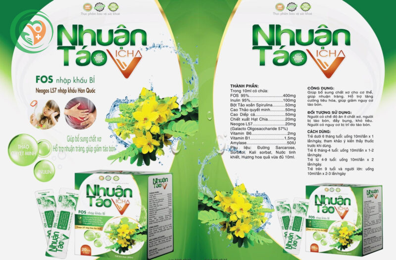 Hỗ trợ táo bón Nhuận Táo Vicha (Hộp 20 gói)
