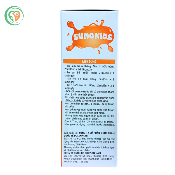 Siro hỗ trợ tăng cường sức đề kháng cho bé Sumo Kids (Hộp 20 ống) - Ảnh 3