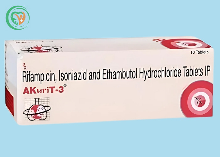 Thuốc Akurit-3 điều trị lao phổi (Hộp 15 vỉ x 6 viên)