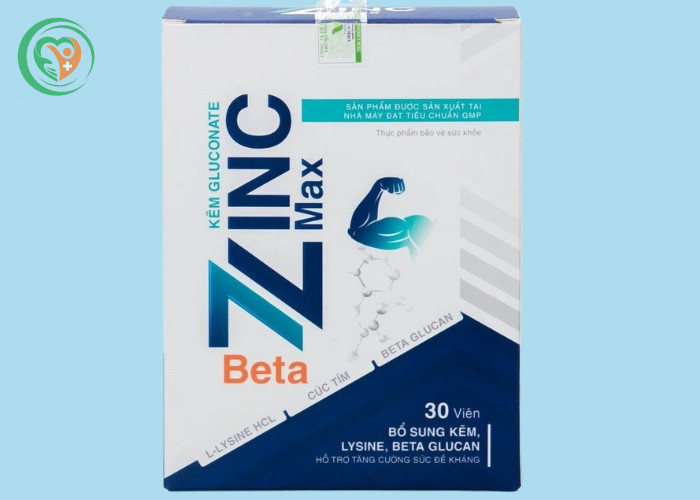 Viên uống Beta ZinC Max Kẽm Gluconate hỗ trợ tăng cường sức đề kháng (Hộp 3 vỉ X 10 viên)