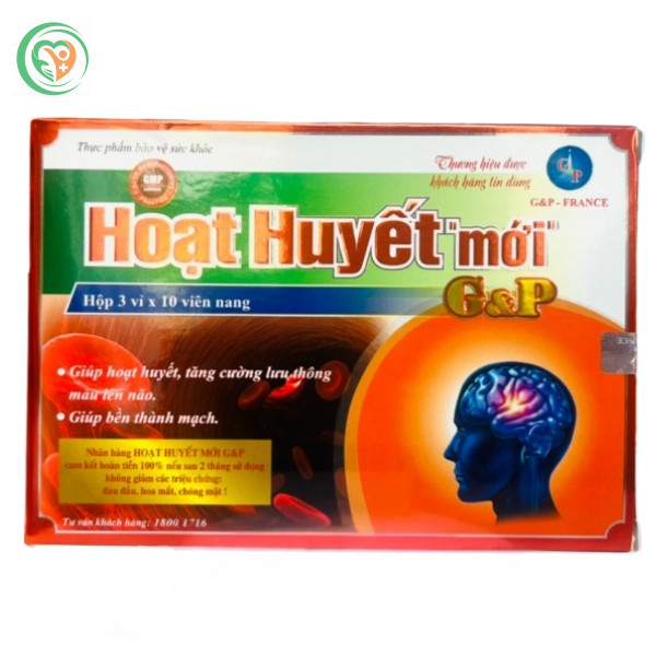 Viên uống Hoạt Huyết Mới G&P hỗ trợ tăng cường tuần hoàn máu lên não (Hộp 3 vỉ X 10 viên)