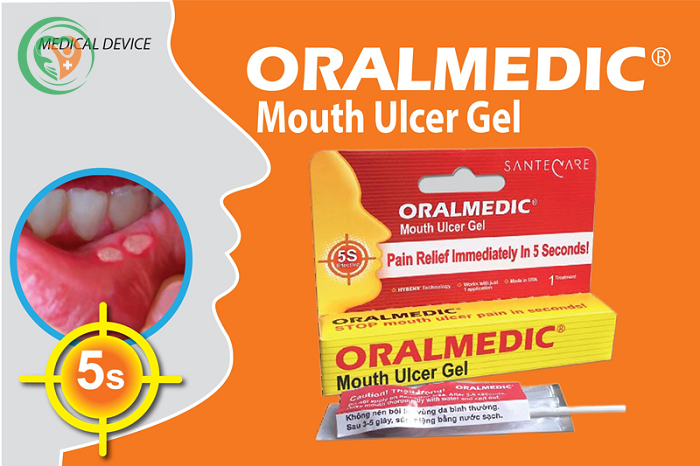 Gel bôi nhiệt miệng Oralmedic Mouth Ulcer Gel giảm đau và điều trị viêm loét, nhiệt miệng (0,3ml)