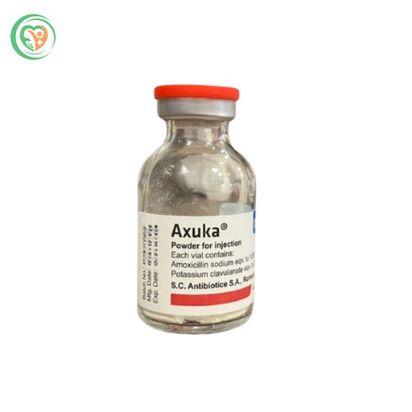 Thuốc Axuka được dùng để điều trị các bệnh nhiễm khuẩn đường hô hấp trên và dưới, da và mô mềm, tiết niệu và sinh dục (Hộp 50 lọ)