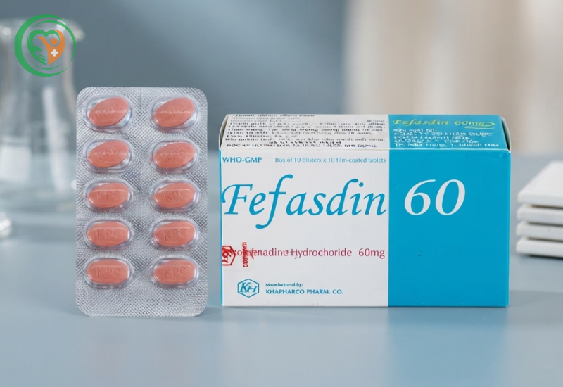 Thuốc Fefasdin 60 Khapharco điều trị viêm mũi dị ứng, mày đay mạn tính vô căn (10 vỉ x 10 viên)