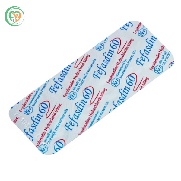 Thuốc Fefasdin 60 Khapharco điều trị viêm mũi dị ứng, mày đay mạn tính vô căn (10 vỉ x 10 viên)