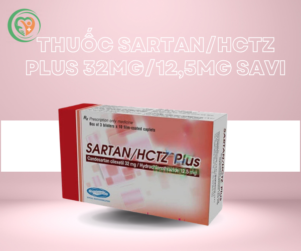Thuốc SartanHCTZ Plus 32mg12,5mg Savi điều trị bệnh tăng huyết áp ở người trưởng thành (Hộp 3 vỉ x 10 viên)
