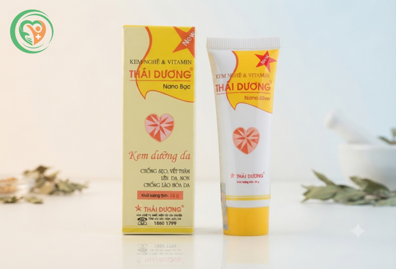 Kem nghệ và vitamin Thái Dương Nano Bạc dưỡng da, nhanh liền sẹo, mờ vết thâm, nám (20g)