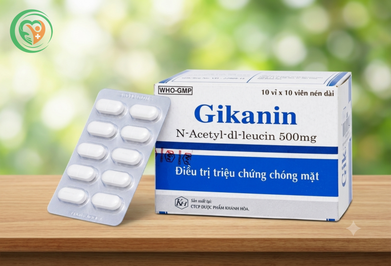 Thuốc Gikanin 500mg Khapharco điều trị chứng chóng mặt (10 vỉ x 10 viên)