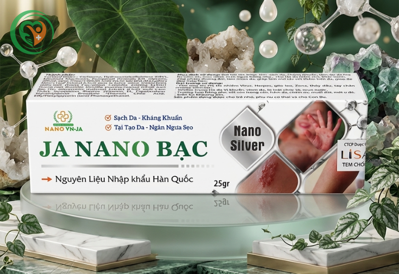 Gel Ja Nano Bạc hỗ trợ làm sạch da, kháng khuẩn, tái tạo da, ngăn ngừa sẹo tuýp 25g