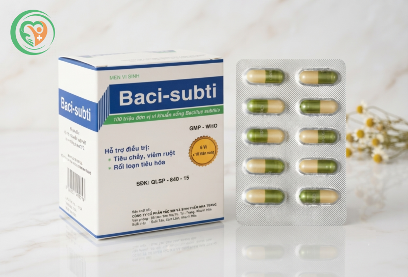 Men vi sinh Baci-subti Biopharco hỗ trợ điều trị tiêu chảy, viêm ruột, rối loạn tiêu hóa (6 vỉ x 10 viên)