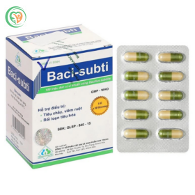 Men vi sinh Baci-subti Biopharco hỗ trợ điều trị tiêu chảy, viêm ruột, rối loạn tiêu hóa (6 vỉ x 10 viên)