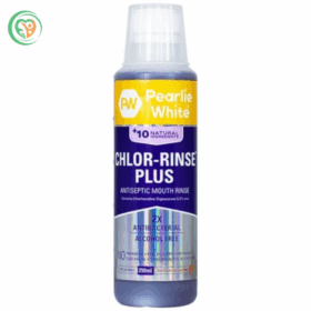 Nước súc miệng Pearlie White Chlor-Rinse Plus 250ml hỗ trợ giảm hôi miệng, mảng bám, sâu răng