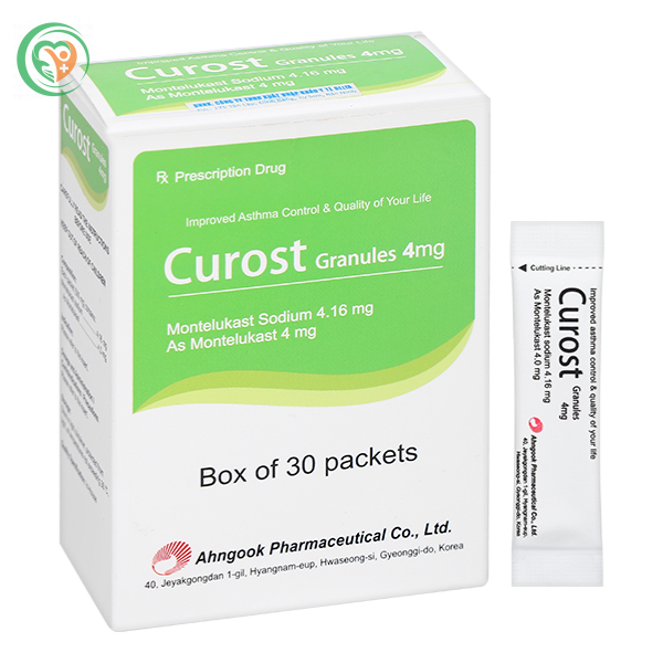 Thuốc cốm Curost Granules 4mg trị hen phế quản (30 gói x 0.5g)