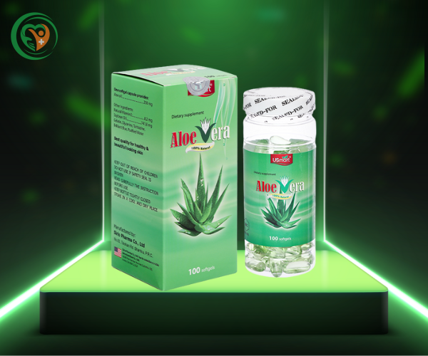 Viên uống USmart Aloe Vera ngăn ngừa lão hóa da (Hộp 100 viên)
