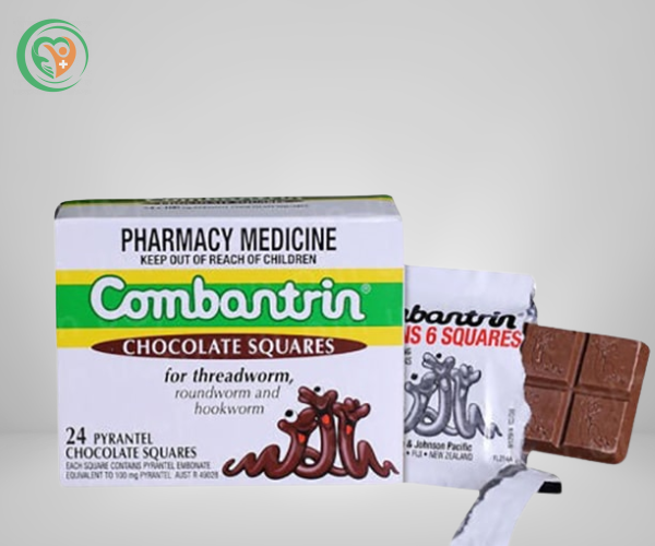 Thuốc tẩy giun Combantrin của Úc vị Socola (Hộp 24 thanh)