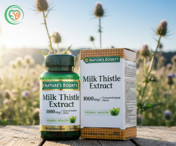 Viên uống Milk Thistle Nature's Bounty hỗ trợ tăng cường chức năng gan, bảo vệ gan (Hộp 50 viên)