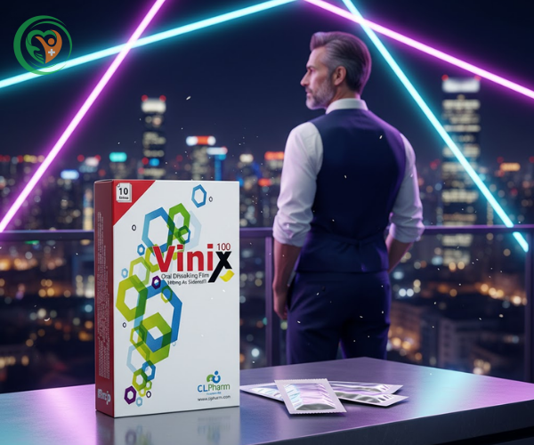 Tem ngậm Vinix 100 điều trị rối loạn cương dương ở nam giới (Hộp 10 phim)