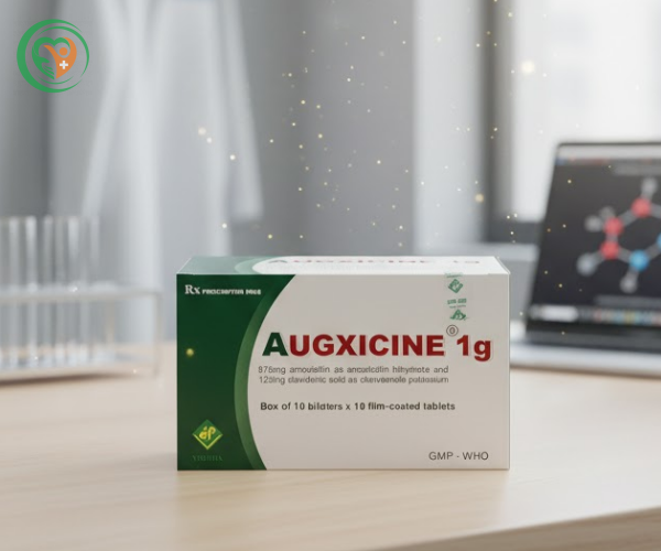 Thuốc kháng sinh Augxicine 1g (hộp 10 vỉ x 10 viên)