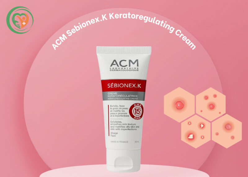 Kem ACM Sebionex.K hỗ trợ da dầu mụn, mụn ẩn và bít tắc lỗ chân lông