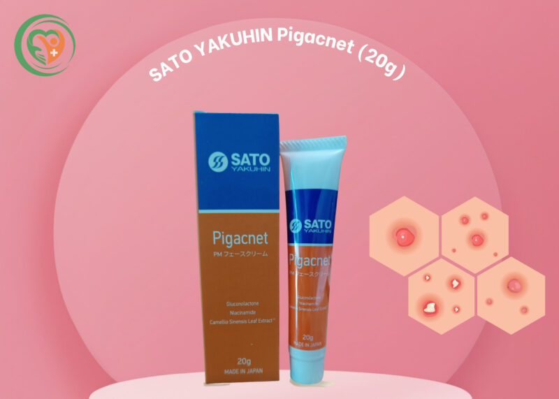 Kem hỗ trợ điều trị mụn Pigacnet Sato Yakuhin chấm mụn viêm