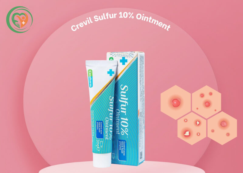 Kem bôi mụn Sulfur 10% Crevil hỗ trợ da dầu mụn
