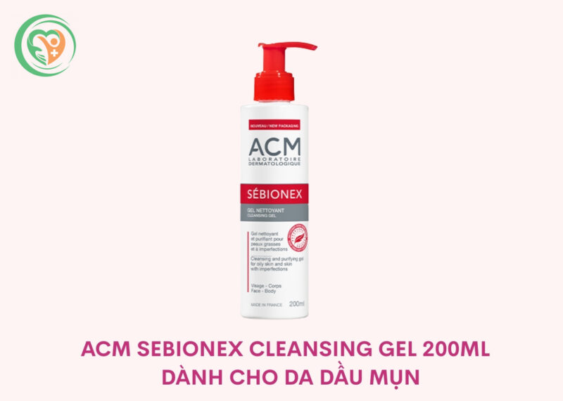 Gel rửa mặt ACM Sebionex Cleansing Gel cho da dầu mụn, hỗ trợ làm sạch bã nhờn