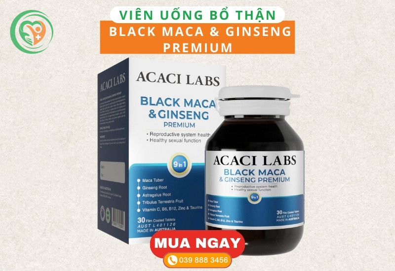 Viên uống Acaci Labs Black Maca & Ginseng Premium hỗ trợ tăng cường sinh lý