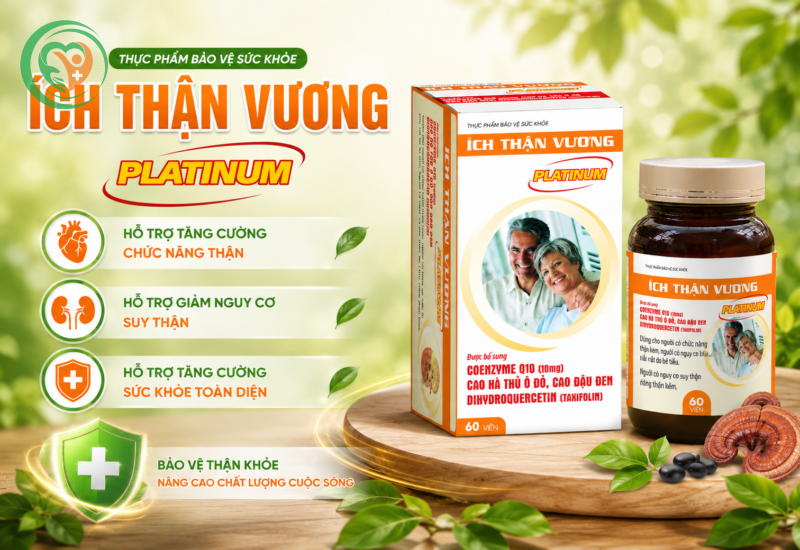 Viên uống Ích Thận Vương Platinum tăng cường chức năng thận và hỗ trợ lợi tiểu (Hộp 30 viên)