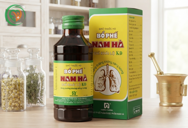 Siro thuốc ho Bổ Phế Nam Hà Chỉ Khái Lộ điều trị ho có đờm, ho do dị ứng thời tiết, ho kéo dài, kèm đau rát họng, khản tiếng (lọ 125ml)
