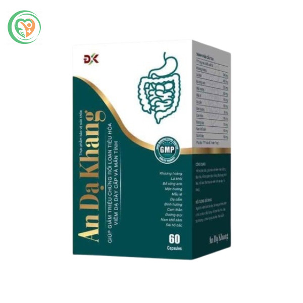 Viên uống An Dạ Khang giúp giảm triệu chứng rối loạn tiêu hóa, viêm dạ dày cấp và mãn tính (Hộp 1 lọ x 60 viên)