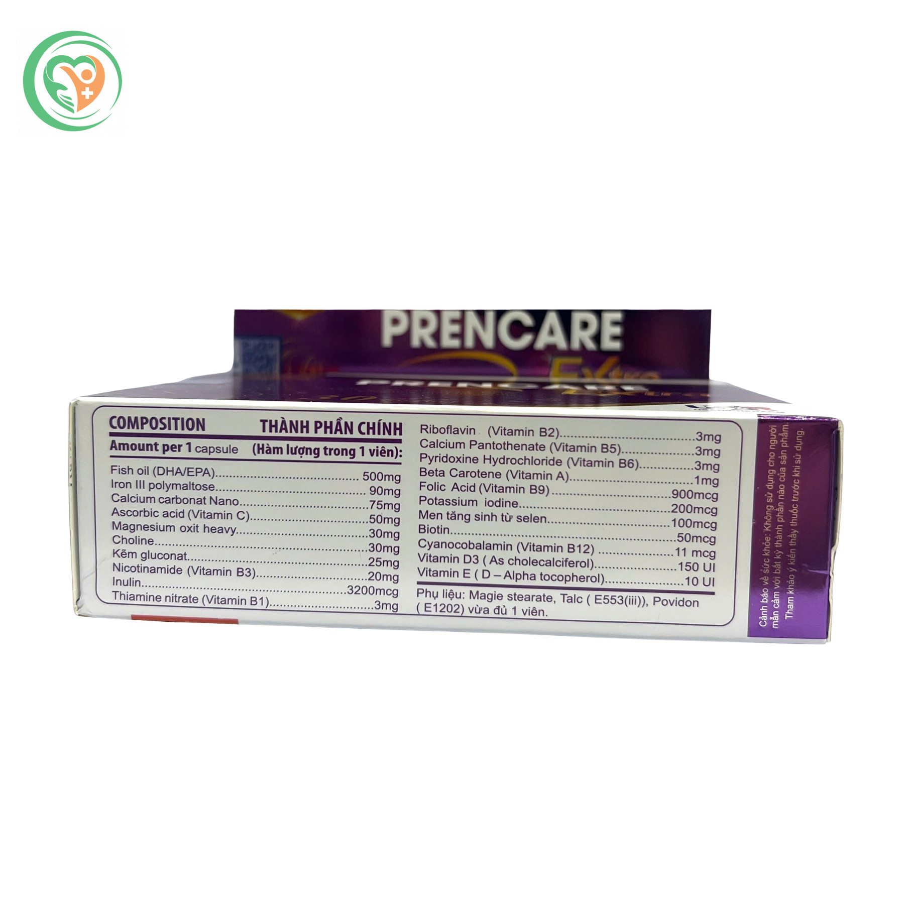 Viên uống Prencare Extra bổ sung sắt, acid folic & DHA cho mẹ bầu (Hộp 30 viên)