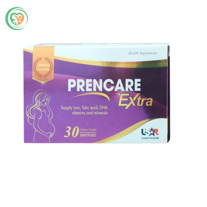 Viên uống Prencare Extra bổ sung sắt, acid folic & DHA cho mẹ bầu (Hộp 30 viên)