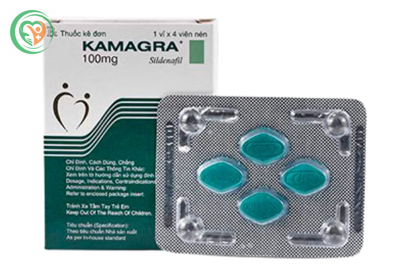 Thuốc Kamagra 100mg điều trị rối loạn cương dương ở nam giới (Hộp 1 vỉ x 4 viên)