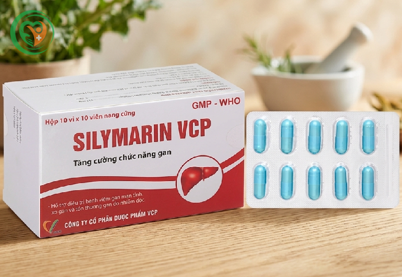 Thuốc Silymarin VCP 140mg hỗ trợ điều trị bệnh viêm gan mạn tính, xơ gan (Hộp 10 vỉ x 10 viên)