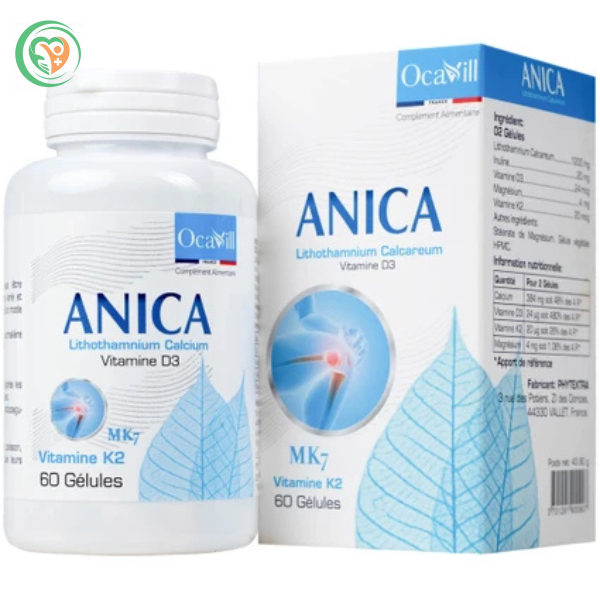 Viên uống bổ sung Canxi và Vitamin D3, K2, giúp xương răng chắc khỏe Anica Ocavill (60 viên)