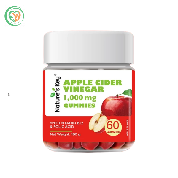 Viên kẹo dẻo Giấm Táo Nature's Key Apple Cider Vinegar Gummies (Hộp 60 viên)