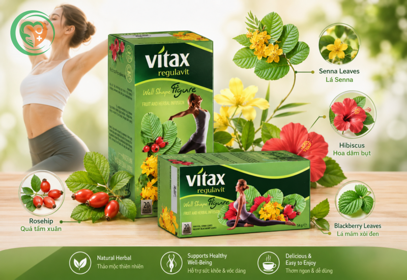 Trà trái cây và thảo dược Vitax Regulavit Well Shape Figure (Hộp 20 gói x 2,7g)