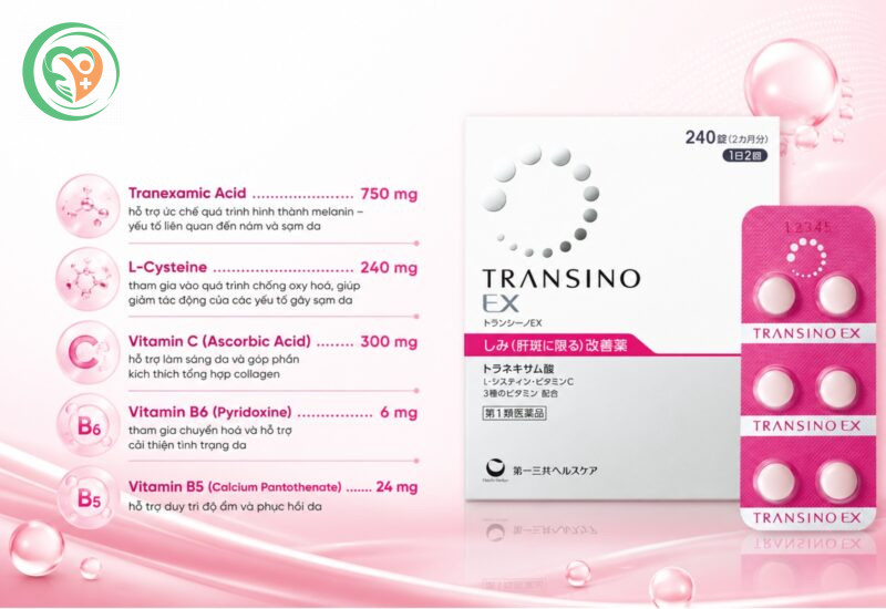 Thành phần chính của viên uống trị nám Transino