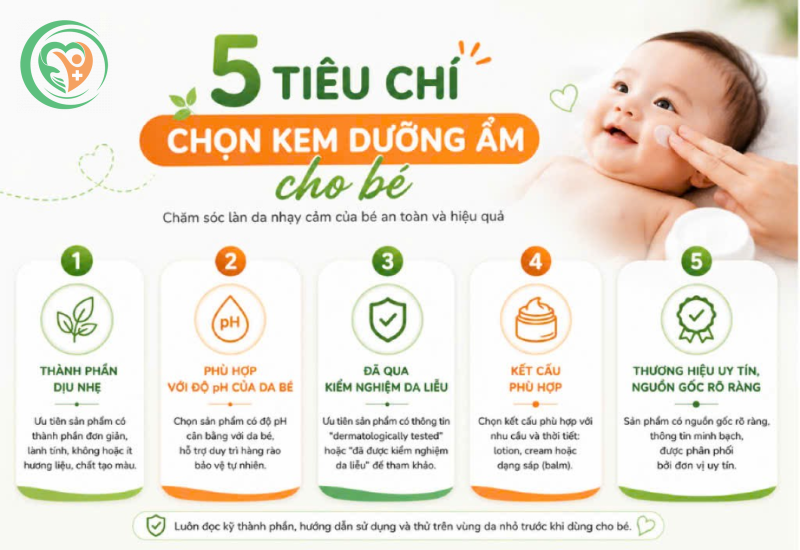 5 tiêu chí chọn kem dưỡng ẩm cho bé