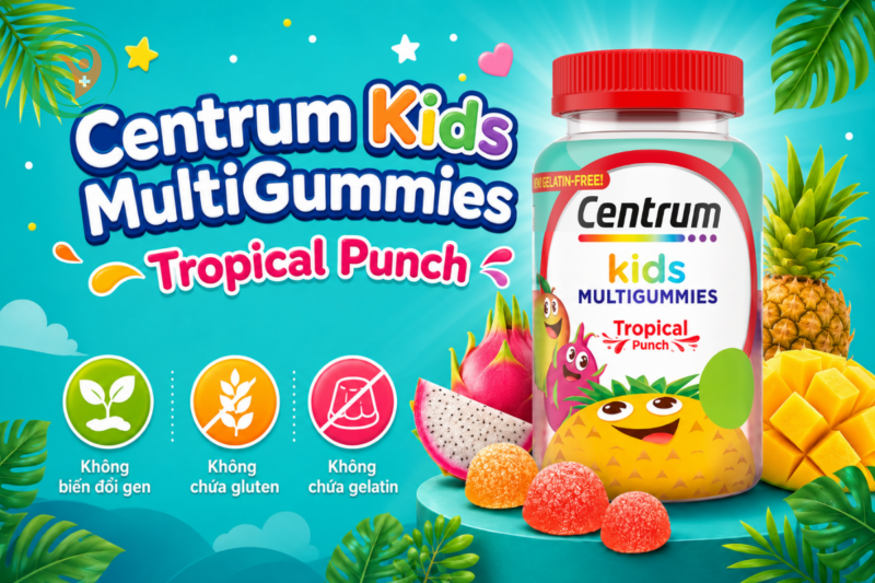 Kẹo dẻo vitamin cho bé Centrum Kids MultiGummies Tropical Punch