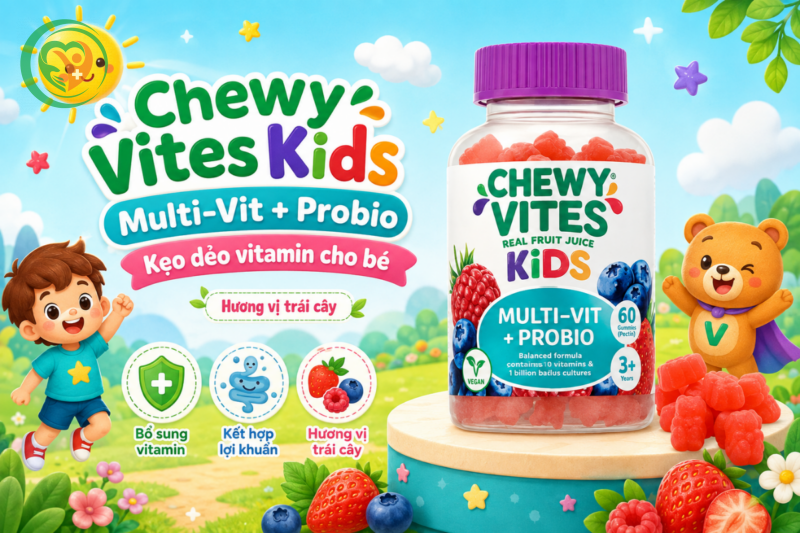 Kẹo dẻo vitamin cho bé Chewy Vites Kids Multi-Vit + Probio