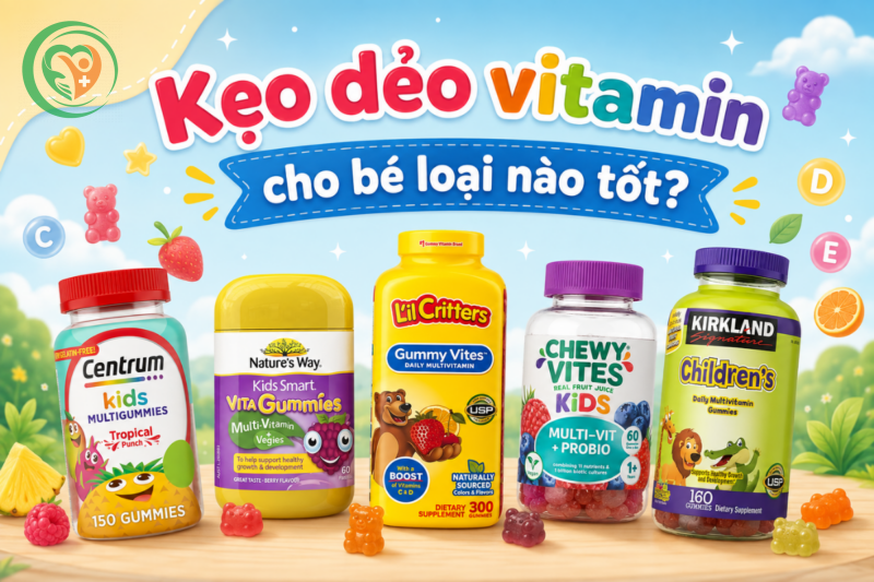 Kẹo dẻo vitamin cho bé loại nào tốt? Gợi ý 5 sản phẩm được nhiều ba mẹ lựa chọn