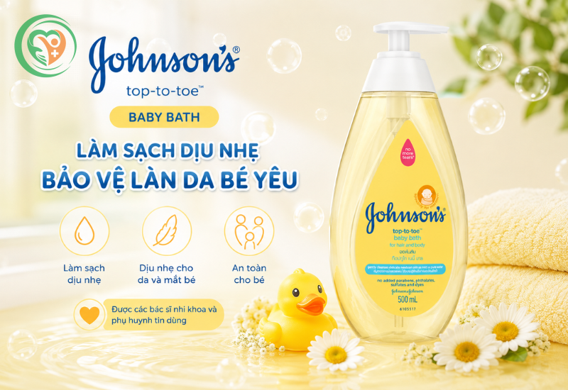 Sữa tắm gội toàn thân Johnson Baby Johnson & Johnson làm sạch dịu nhẹ, chăm sóc da và tóc cho bé sơ sinh (Chai 500ml)