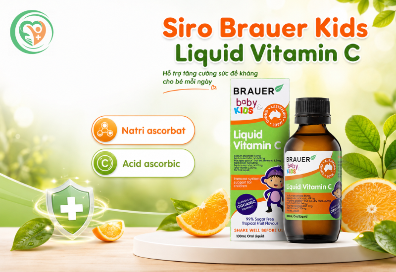 Siro Brauer Kids Liquid Vitamin C là sản phẩm vitamin C dạng lỏng dành cho trẻ em