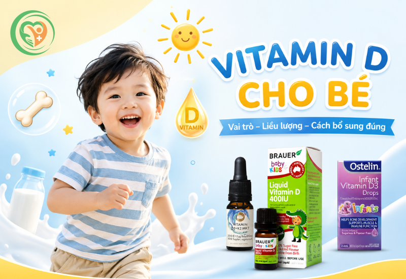 Vitamin D cho bé: Vai trò, liều lượng và cách bổ sung đúng chuẩn