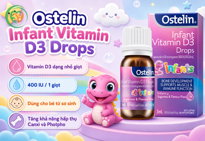 Vitamin D cho bé Ostelin Infant Vitamin D3 Drops