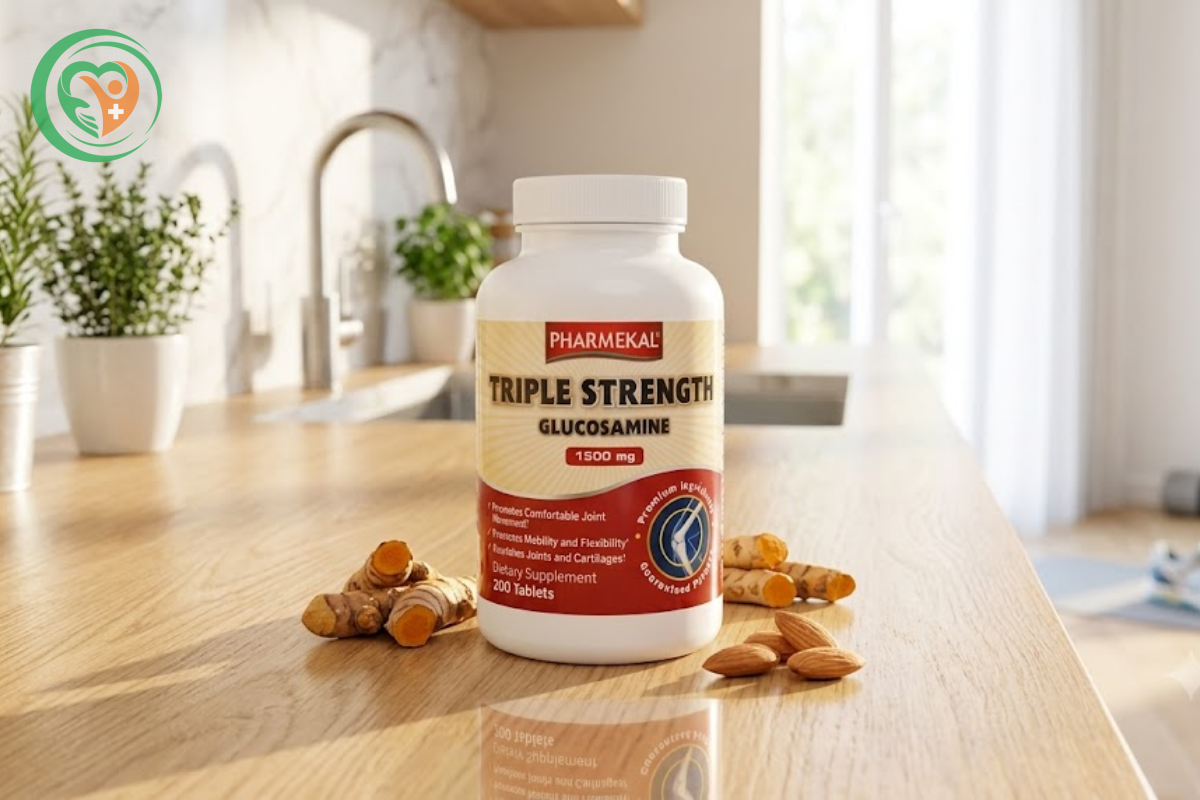 Viên uống Pharmekal Triple Strength Glucosamine 7in1 1500mg hỗ trợ phục hồi và bảo vệ sụn khớp (Chai 200 viên)