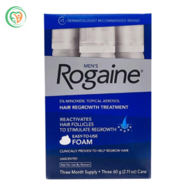Thuốc xịt tóc Men's Rogaine 5% Minoxidil điều trị rụng tóc ở nam giới (Hộp 3 chai x 60g)