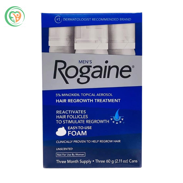 Thuốc xịt tóc Men's Rogaine 5% Minoxidil điều trị rụng tóc ở nam giới (Hộp 3 chai x 60g)